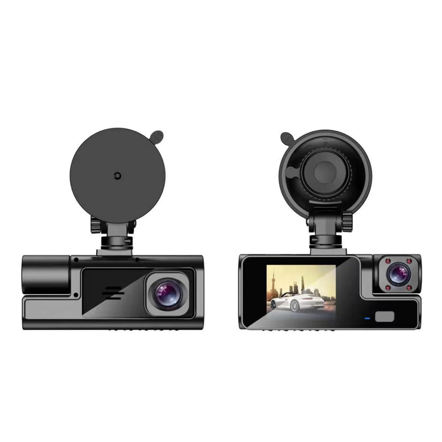 Dual Dash Cam Front+Cabin 1080P FHD & Night Vision - 140° Wide Angle W/24Hr Parking Monitor & Built-In Wifi (64GB Max/Motion Detection/Type-C) Loop Recording & App Control for Cars/Taxis/Rideshare