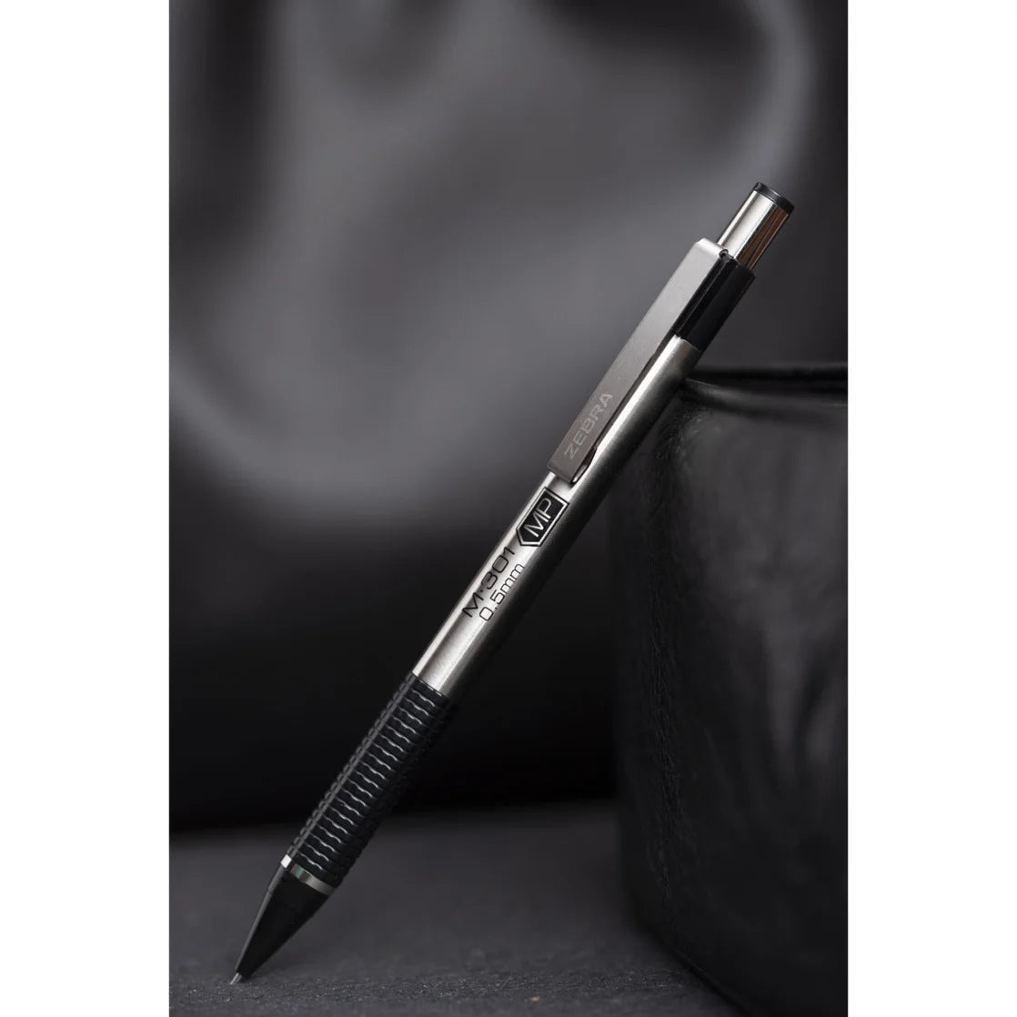 Zebra M-301 Stainless Steel Mechanical Pencil, 0.5Mm Point Size, Black Grip 2Pk (54012)